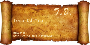 Toma Dóra névjegykártya